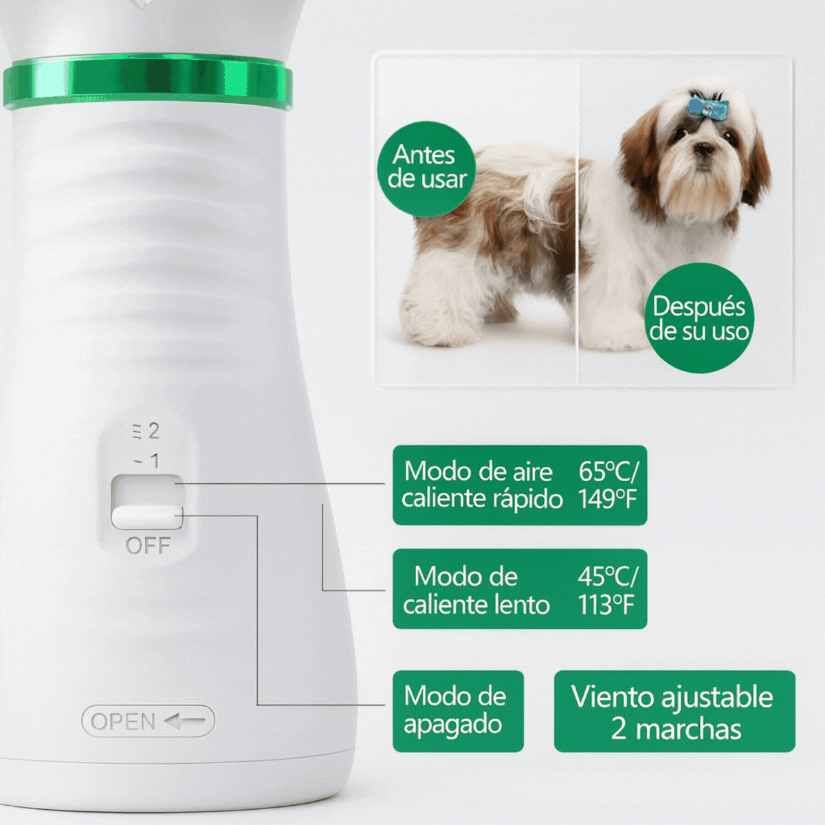 PetStyle™ Secador peine para Mascotas 2 en 1
